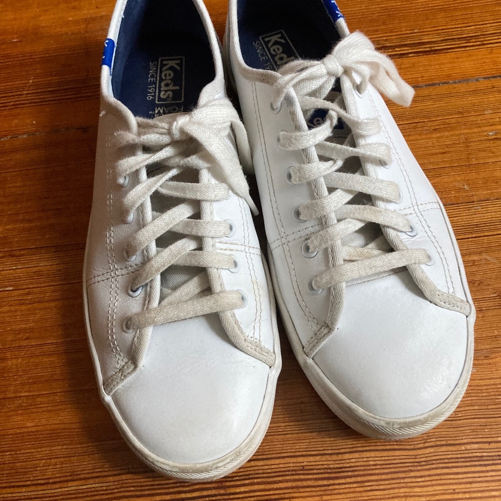 White leather Keds sneakers